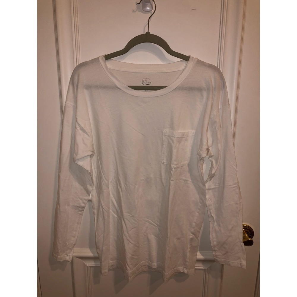 J. Crew Garment-Dyed Long Sleeve Pocket T-shirt